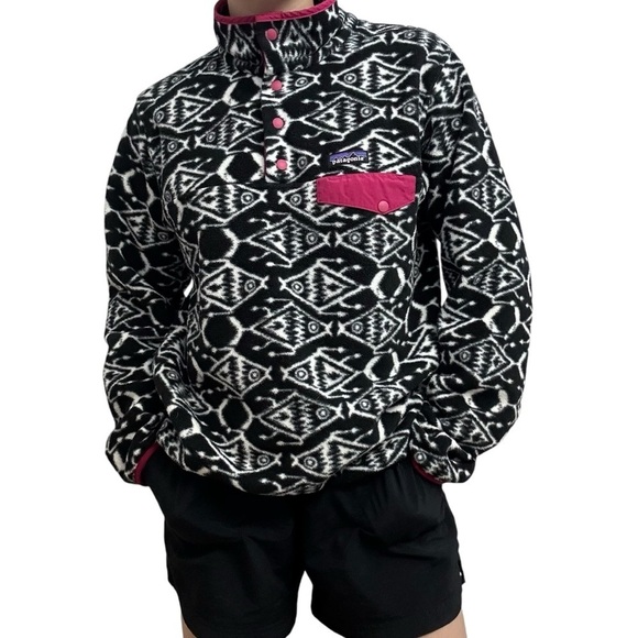 Patagonia Synchilla Sweatshirt Snap Neck Patterned Aztec Women’s Size Small - Picture 10 of 10